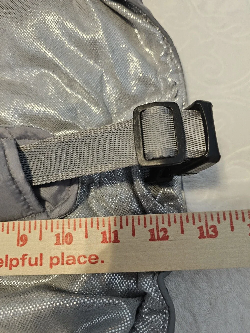 Arcadia Trail Gray Navy Adjustable Insulated Dog Coat - Medium Euc